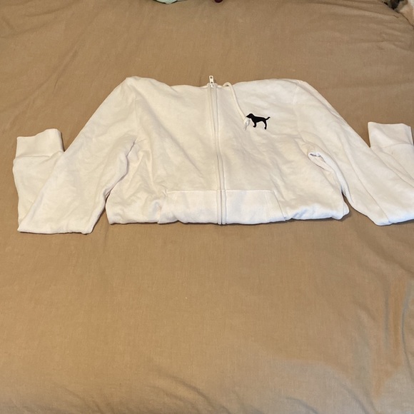 Victoria’s Secret Pink. White zip up - Picture 2 of 2